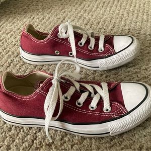 Women’s 5/Men’s 3 Burgundy Converse All Star Low Tops